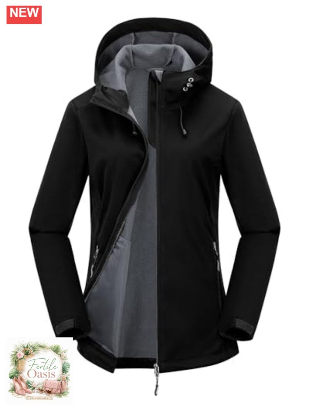 Waterproof Softshell Jacket Fleece Lined Women's Winter Coat